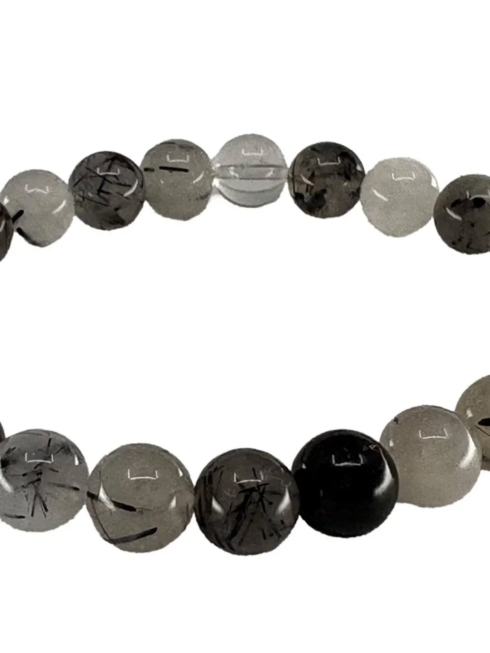 8mm Natural Black Rutilated Quartz Bracelet Root Chakra Protection Healing Gift
